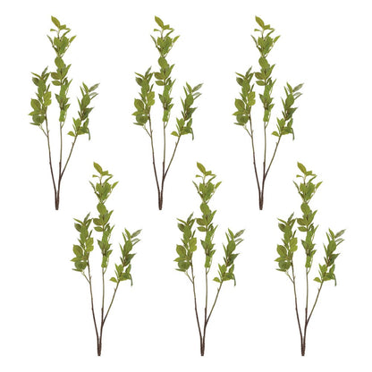 Set of Six 3" Green And Brown Artificial Foliage Tree