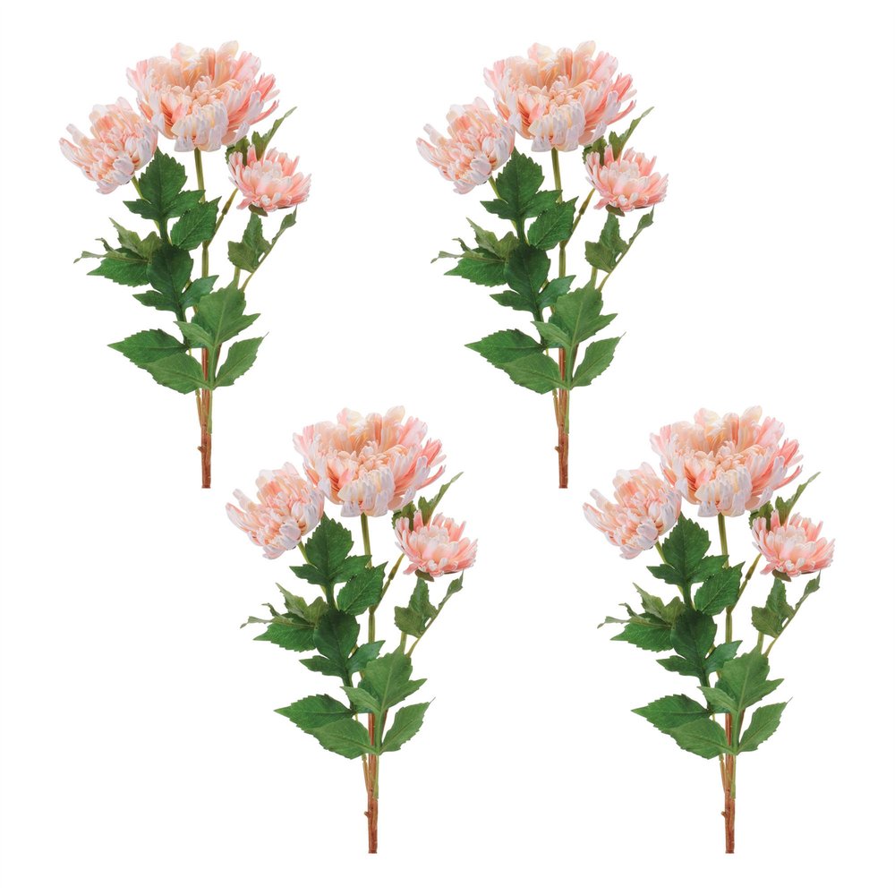 Set of Four 4" Blush White And Green Artificial Flowering Tree