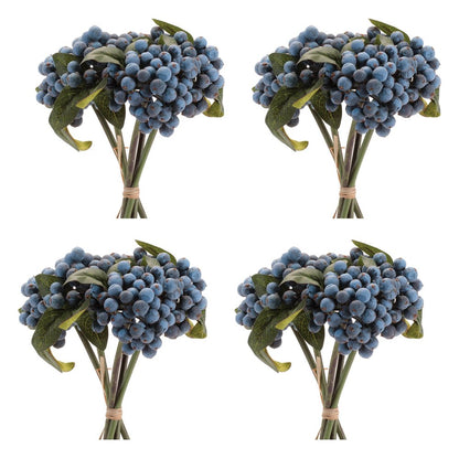 Set of Four 6" Blue And Green Artificial