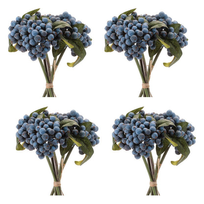 Set of Four 6" Blue And Green Artificial