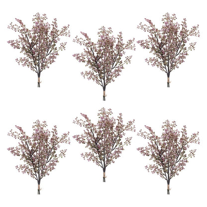 Set of Six 7" Purple And Green Artificial