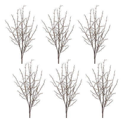Set of Six 10" Brown And Gray Artificial Birch