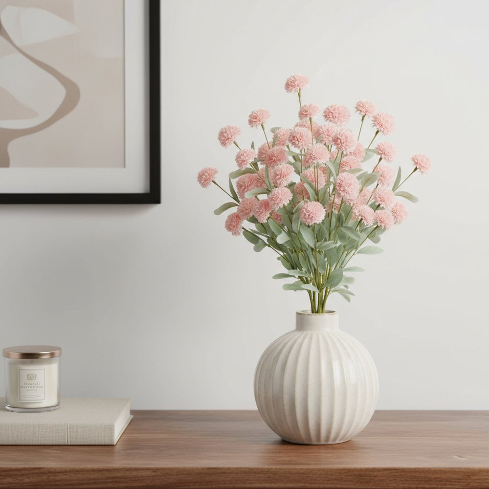 Set of four 4" Pink Artificial Plant in a No