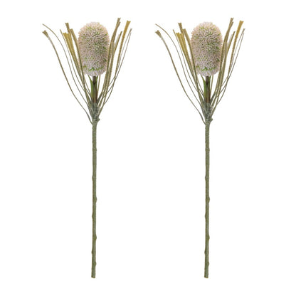 Set of Two 28" Green And White Artificial Flowering