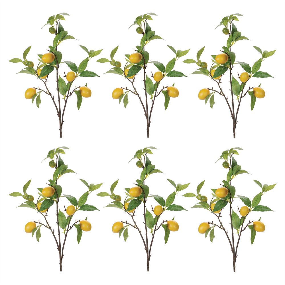 Set of six 4" Yellow Artificial Plant in a No