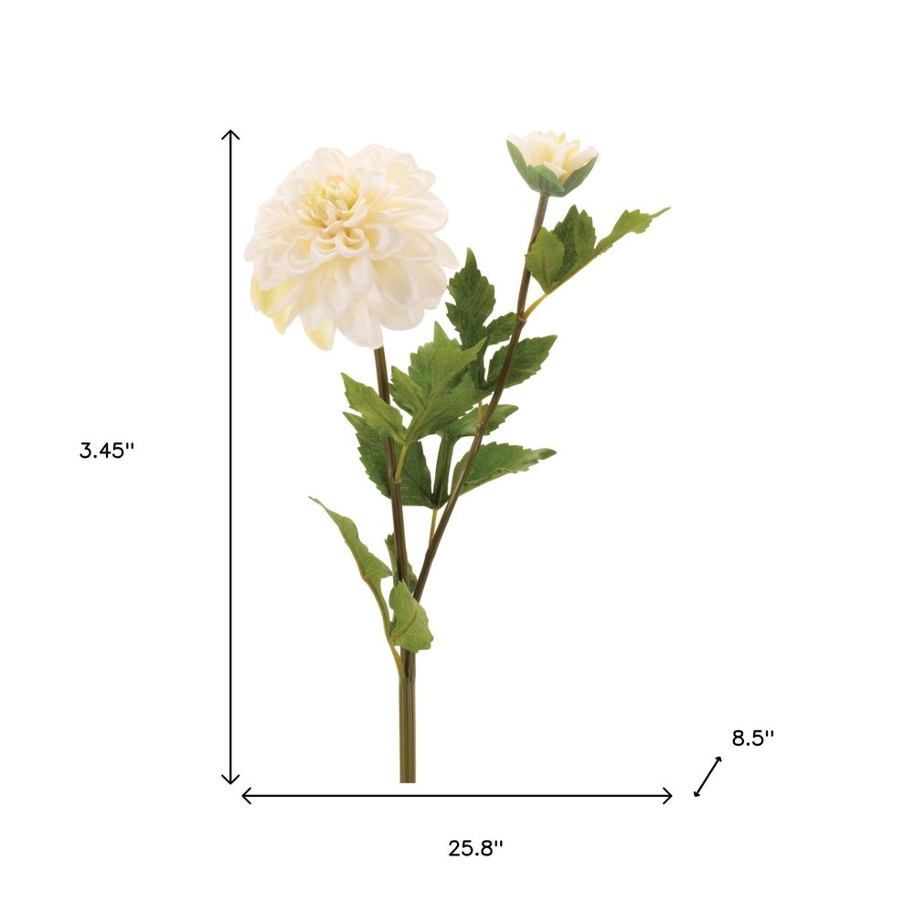 Set of Six 3" White Ivory And Green Artificial Flowering Tree
