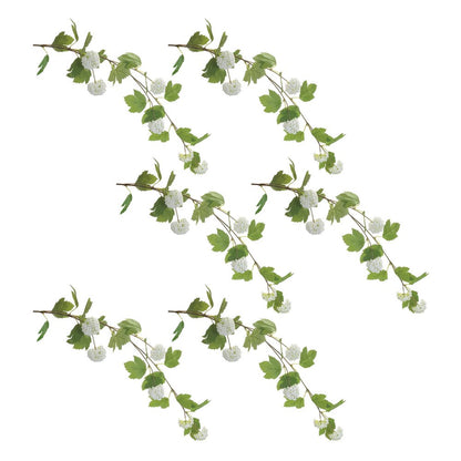 Set of Six 40" White Green And Brown Artificial Flowering Tree