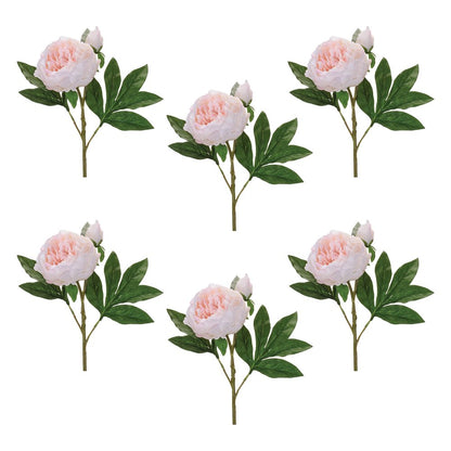 Set of Six 5" Pink White And Green Artificial Flowering Tree