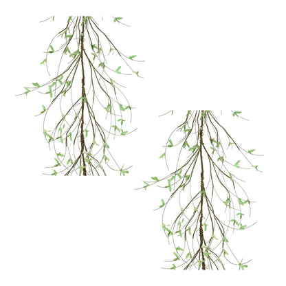 Set of Two 64" Green And Brown Artificial Foliage