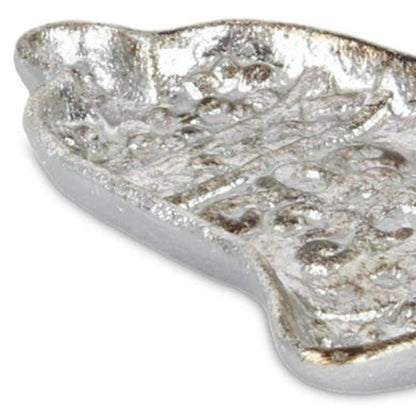 5" Silver Cast Iron Christmas Bell Trinket Tray