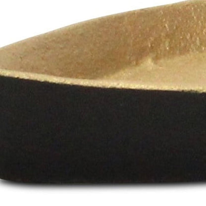 10" Black And Gold Cast Iron Oval Boat Shaped Tray