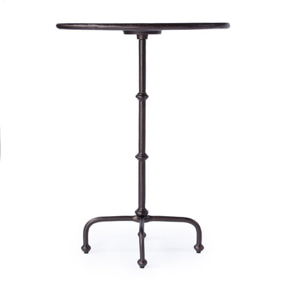 20" Black Aluminum Oval Outdoor Pedestal Side Table