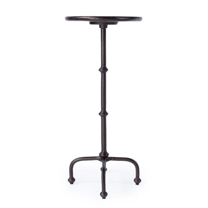 20" Black Aluminum Oval Outdoor Pedestal Side Table