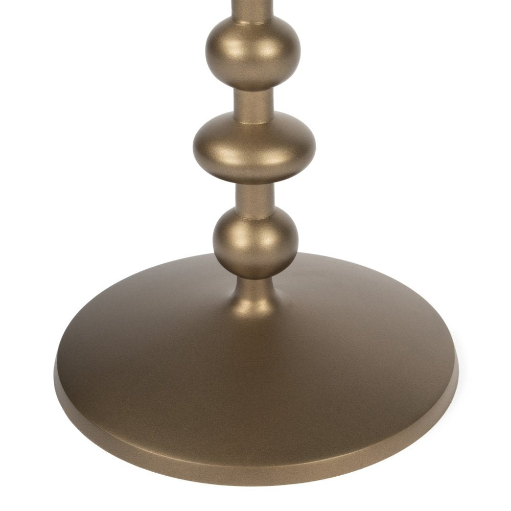 19" Bronze Aluminum Round Drink Size Pedestal End Table