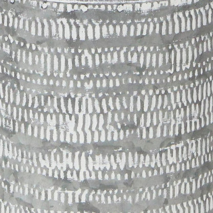10" Gray Galvanized Metal Geometric Patterned Jug Vase