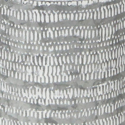 10" Gray Galvanized Metal Geometric Patterned Jug Vase