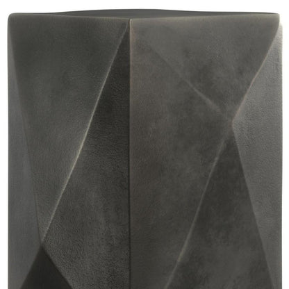 18" Graphite Aluminum Square Block End Table