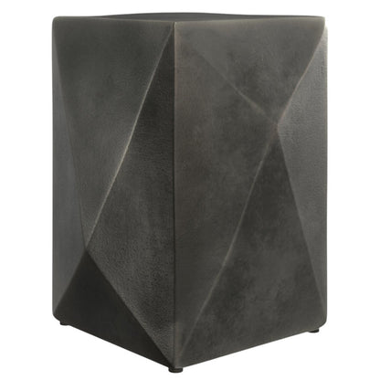 18" Graphite Aluminum Square Block End Table