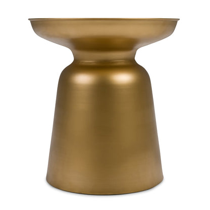 18" Gold Iron Round Pedestal End Table
