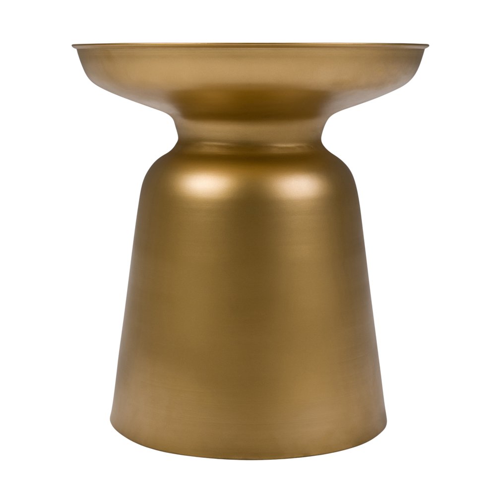 18" Gold Iron Round Pedestal End Table