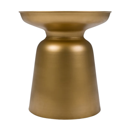 18" Gold Iron Round Pedestal End Table