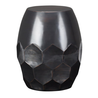 20" Copper Distressed Iron Round Drum End Table