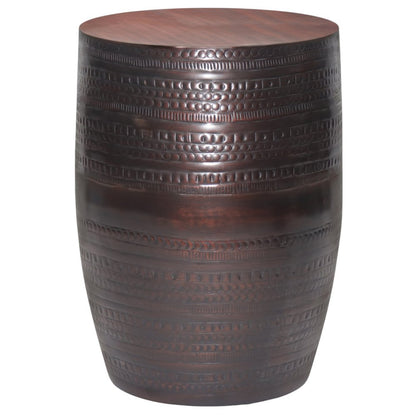 20" Bronze Iron Round Drum End Table
