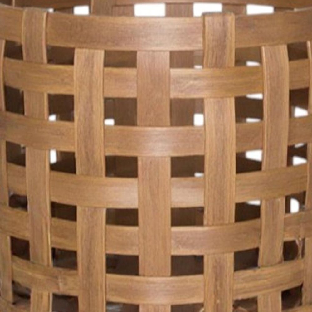 Set of Three Brown Solid Wood Basket