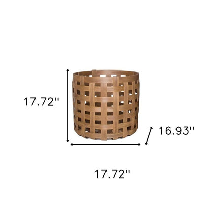 Set of Three Brown Solid Wood Basket