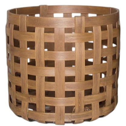 Set of Three Brown Solid Wood Basket