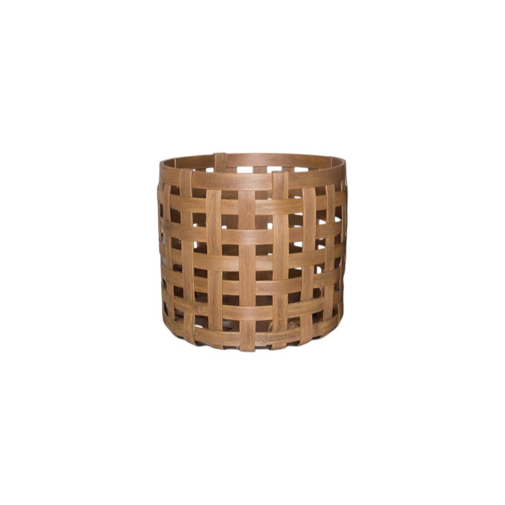 Set of Three Brown Solid Wood Basket