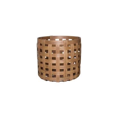 Set of Three Brown Solid Wood Basket