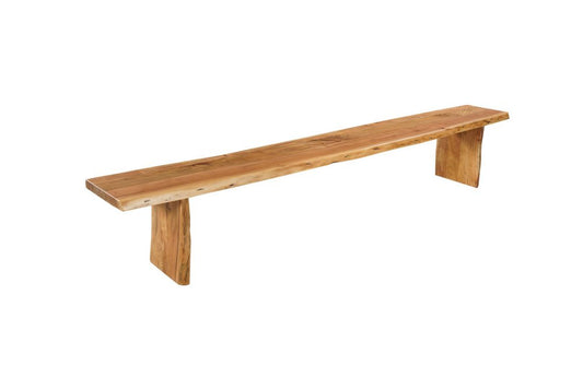 105" Natural Solid Wood Live Edge Dining Bench