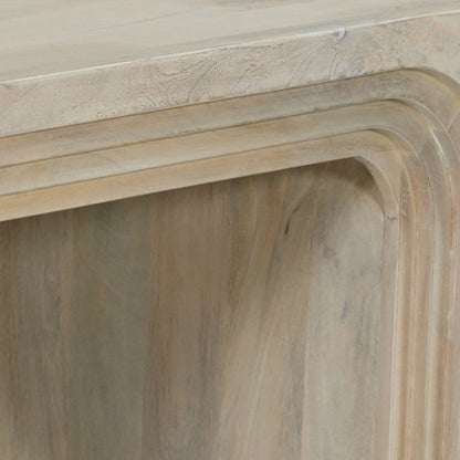 24" White Solid Wood Square Sled End Table