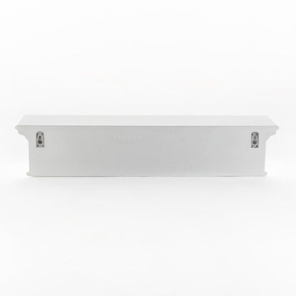39" White Solid Wood Six Hook Wall Mount Coat Rack