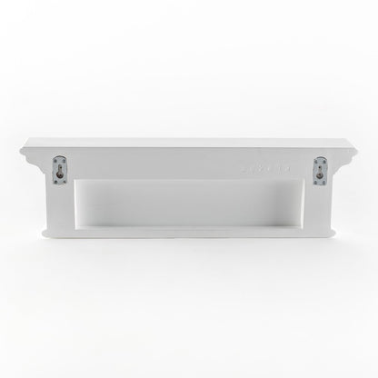 28" White Solid Wood Four Hook Wall Mount Coat Rack