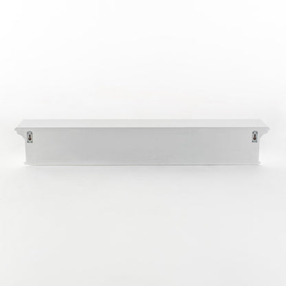 51" White Solid Wood Eight Hook Wall Mount Coat Rack