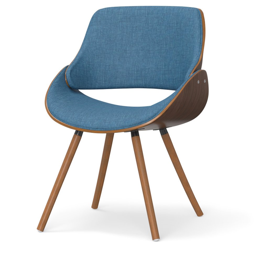 Blue and Walnut Solid Wood Dining Parsons Chair