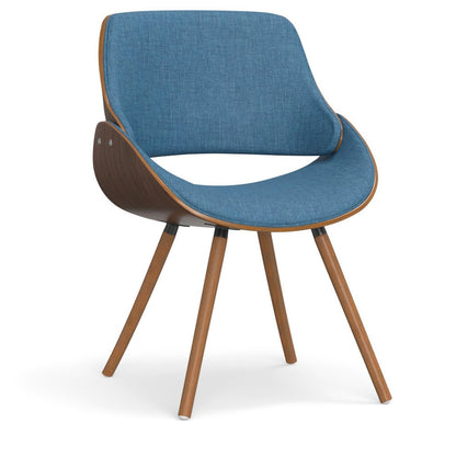 Blue and Walnut Solid Wood Dining Parsons Chair