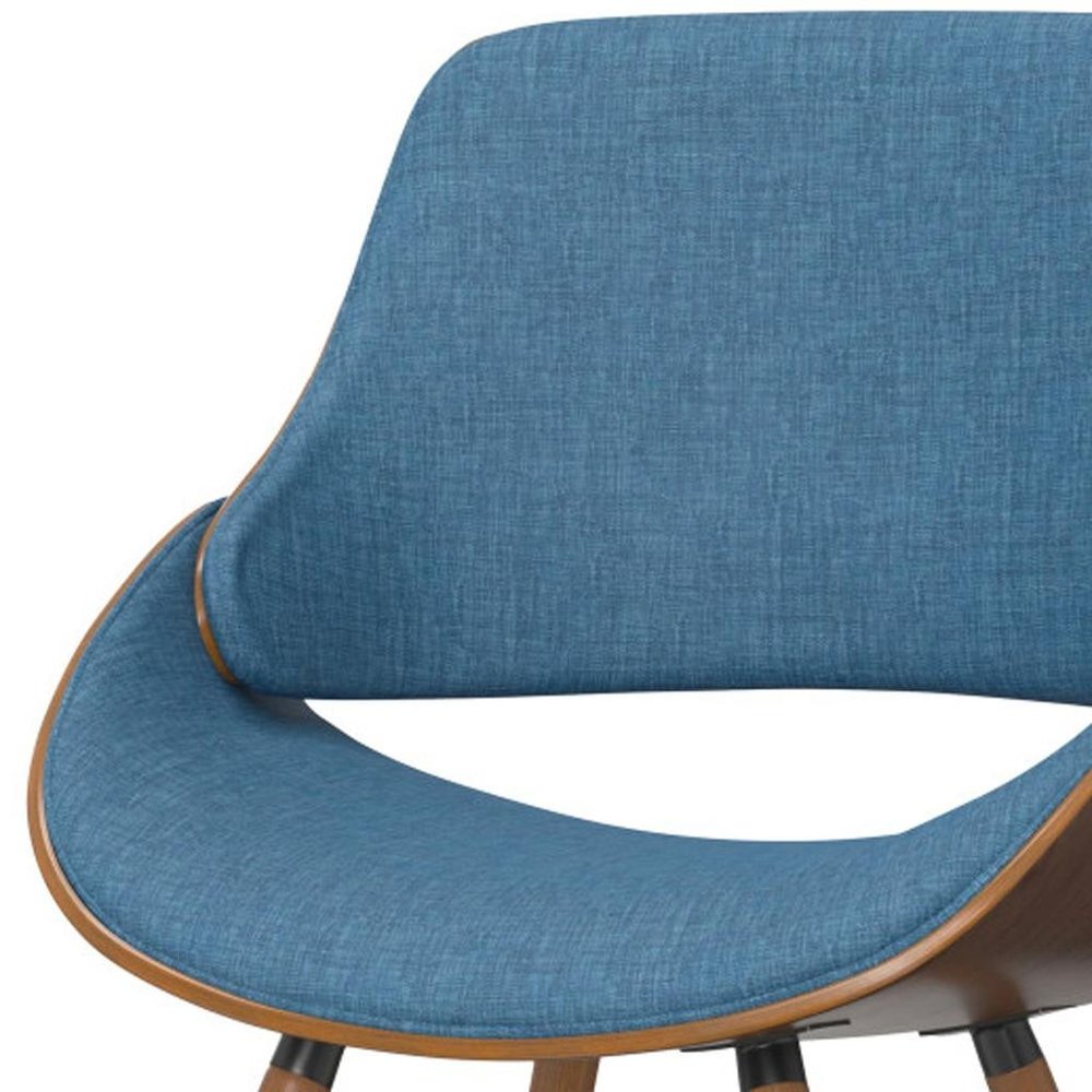 Blue and Walnut Solid Wood Dining Parsons Chair