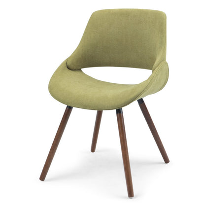 Neon Green and Natural Solid Wood Dining Parsons Chair