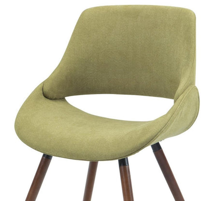 Neon Green and Natural Solid Wood Dining Parsons Chair