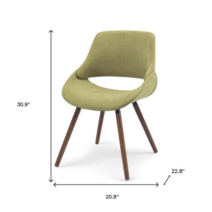 Neon Green and Natural Solid Wood Dining Parsons Chair