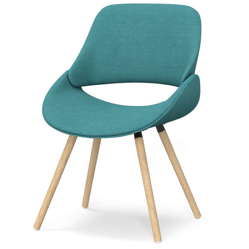 Blue and Brown Solid Wood Dining Parsons Chair