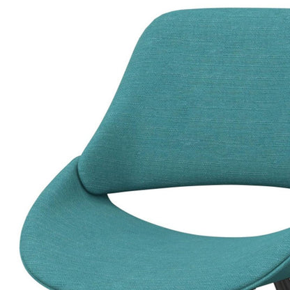 Blue and Brown Solid Wood Dining Parsons Chair