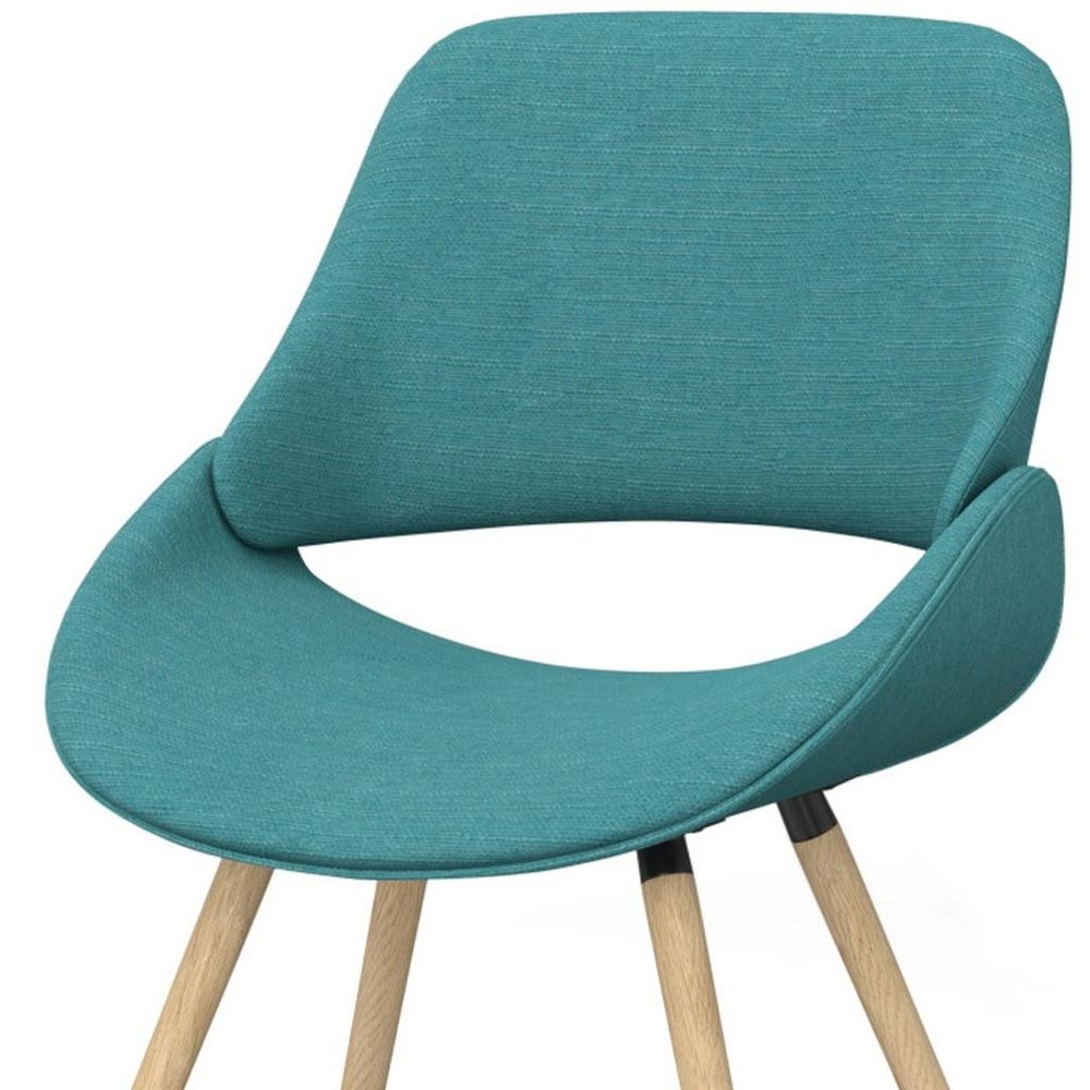 Blue and Brown Solid Wood Dining Parsons Chair