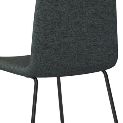 Set of Two Charcoal and Black Solid Wood Dining Parsons Chairs
