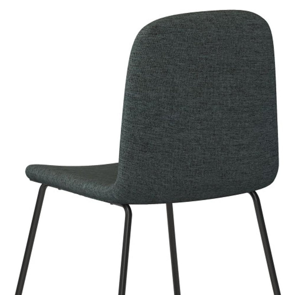 Set of Two Charcoal and Black Solid Wood Dining Parsons Chairs