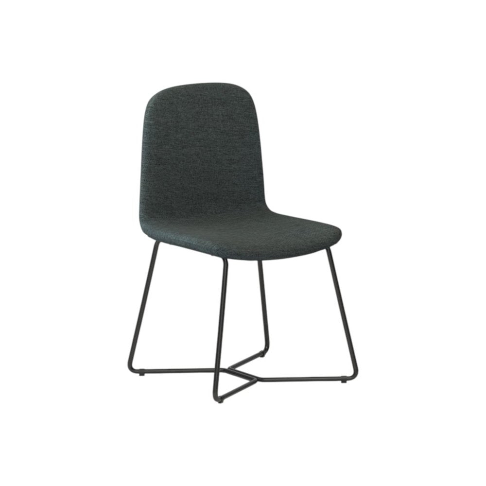 Set of Two Charcoal and Black Solid Wood Dining Parsons Chairs