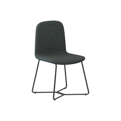 Set of Two Charcoal and Black Solid Wood Dining Parsons Chairs
